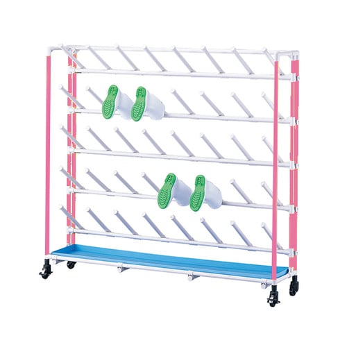 抗菌長靴ラック 傾斜 4×5 ピンク20人用