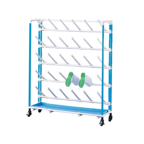 抗菌長靴ラック 傾斜 3×5 ブルー 15人用