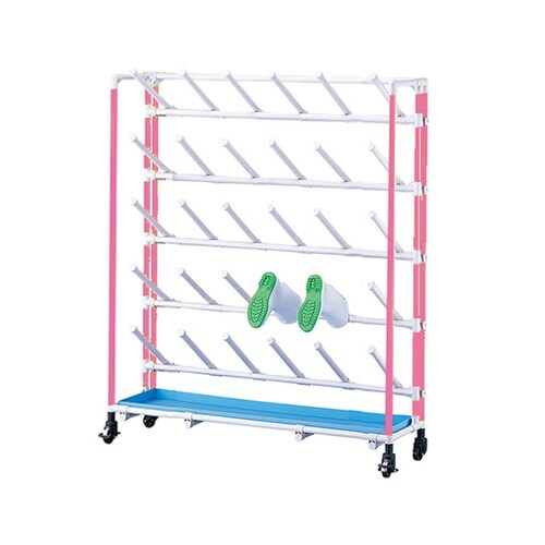 抗菌長靴ラック 傾斜 3×5 ピンク 15人用