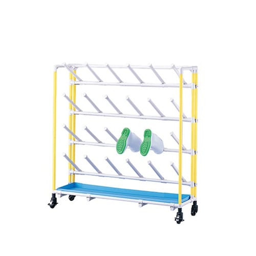 抗菌長靴ラック 傾斜 3×4 イエロー 12人用
