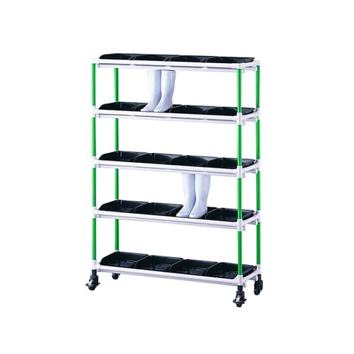 抗菌長靴ラック 4列5段・20人用 グリーン