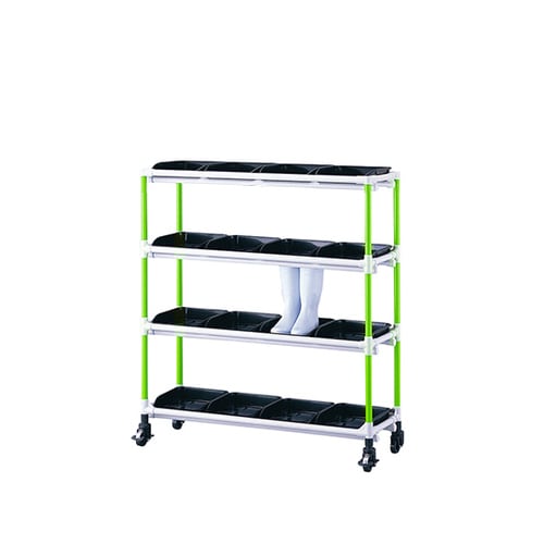 抗菌長靴ラック 4列4段・16人用 グリーン