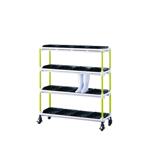 抗菌長靴ラック 4列4段・16人用 イエロー