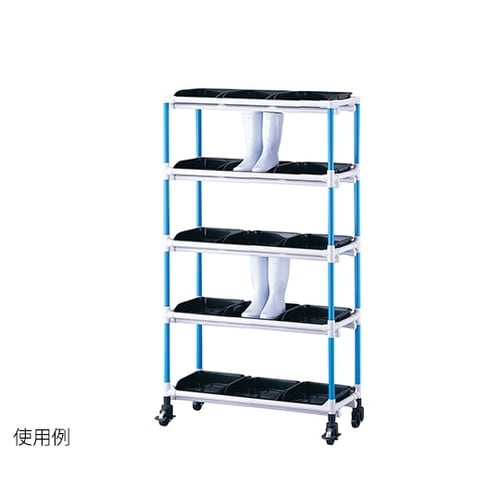 抗菌長靴ラック 3列5段・15人用 ブルー