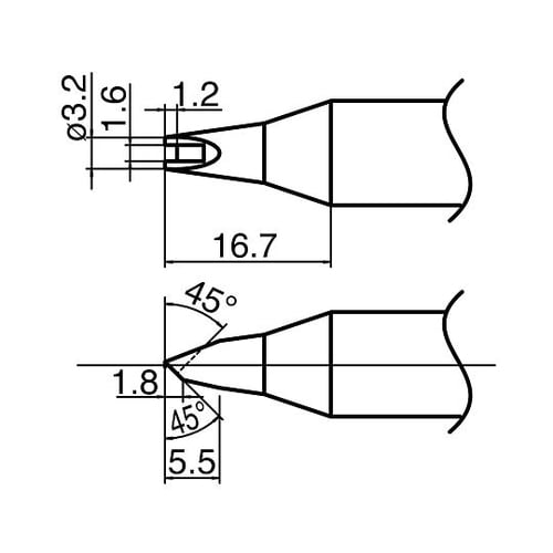 ハイパワーはんだごて用こて先 T33−1611