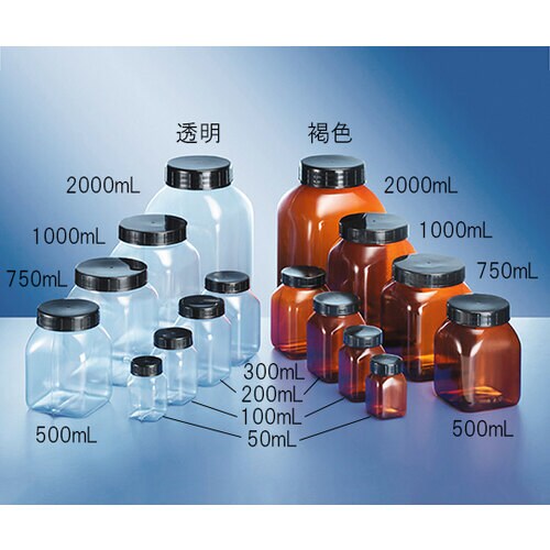 広口角瓶 褐色 300mL