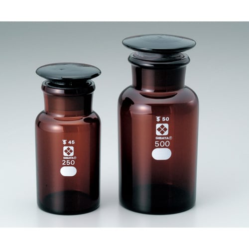 共通摺合わせ広口試薬瓶 茶褐色 120mL