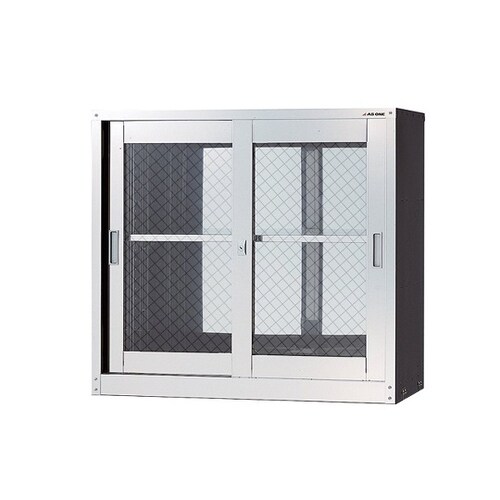 ステンレス薬品保管庫(SUS430製) 網ガラス扉