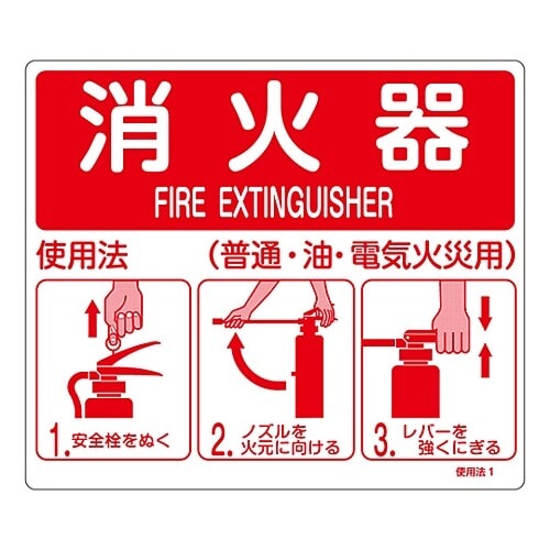 使用法1 消火器使用法標識