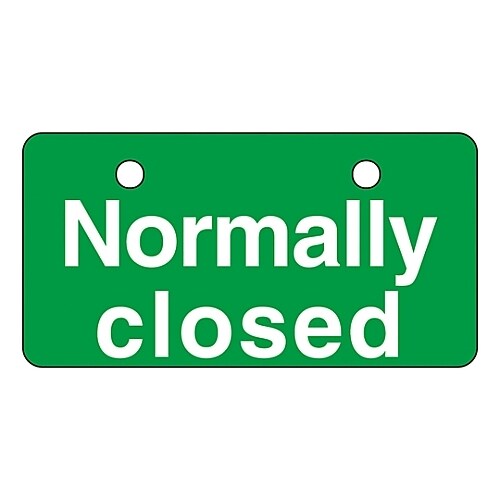 英文字バルブ開閉札 Normally closed