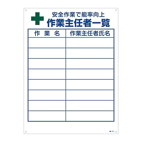 職−511 作業主任者の職務標識