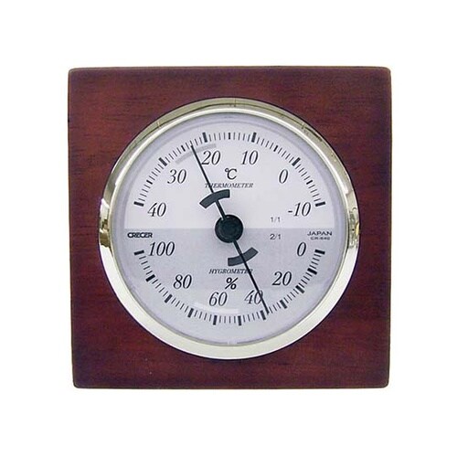 天然木温湿度計 (卓上用) CR−640