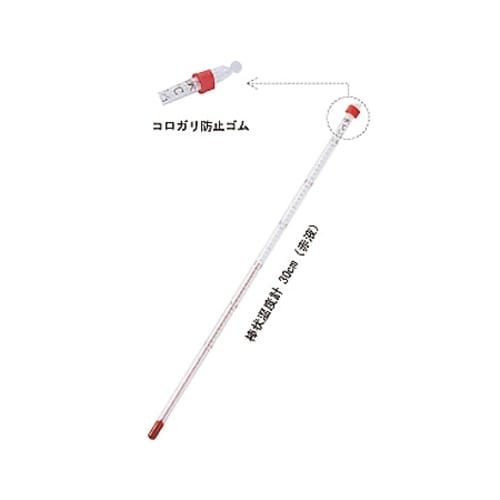 赤液棒状温度計 0ー+100℃ スライドパック入り