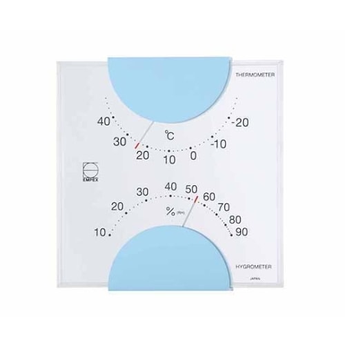 エルム温・湿度計 85g ライトブルー