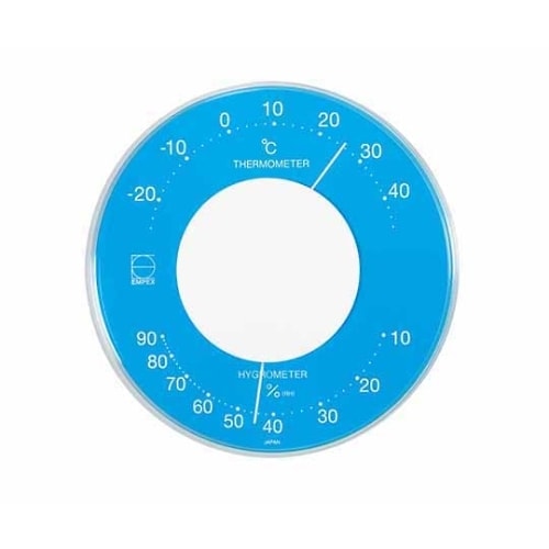 セレナ カラー温湿度計106×23mm80gブルー