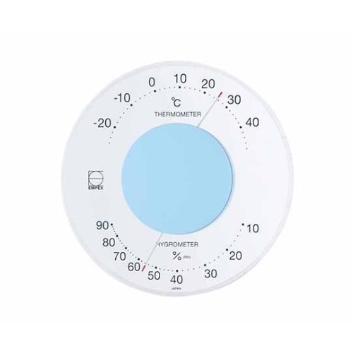 セレナ温・湿度計106×23mm80gライトブルー
