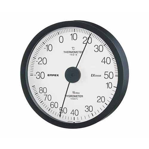 エクストラ温・湿度計 120×27mm 115g黒