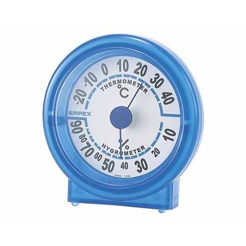 シュクレ温・湿度計 80g クリアブルー
