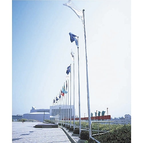 アルミ旗ポール (ロープ付) 埋込110