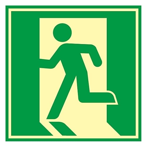 ドア用避難標示 蓄光E 069005