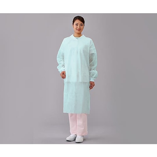 アイソレーションガウン 面ファスナー 緑