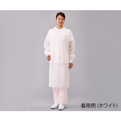 アイソレーションガウン 面ファスナー 白