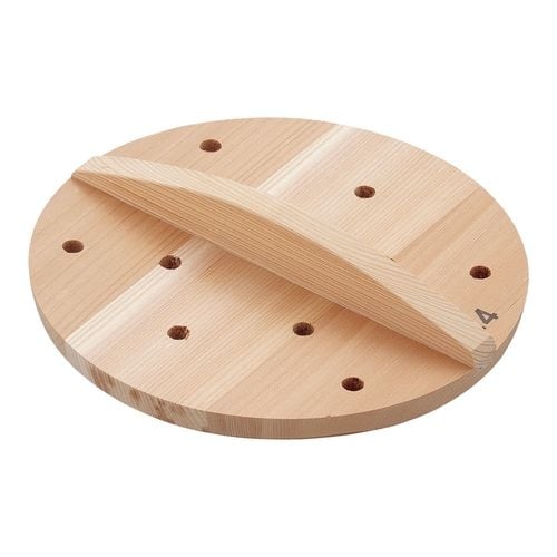 SA厚手サワラ穴明木蓋 24cm