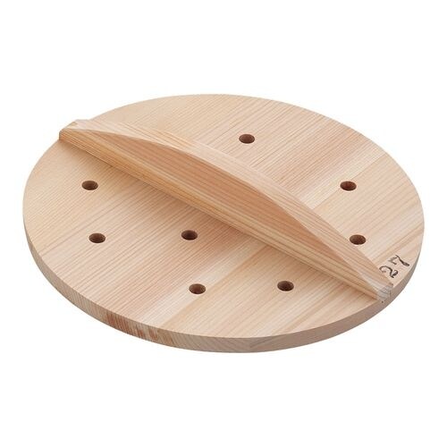 SA厚手サワラ穴明木蓋 27cm