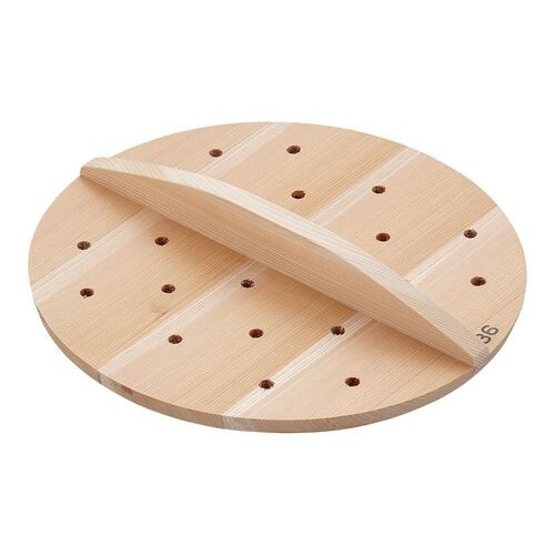 SA厚手サワラ穴明木蓋 36cm