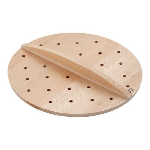 SA厚手サワラ穴明木蓋 39cm