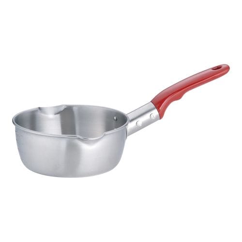 18−8プラ柄計量雪平鍋(両口・目盛付) 15cm