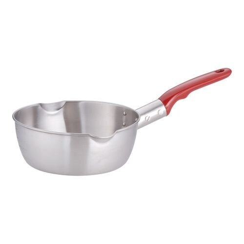 18−8プラ柄計量雪平鍋(両口・目盛付) 18cm