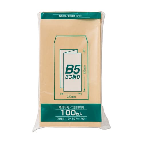 封筒 クラフト封筒 Z角8 70g 100枚入×5