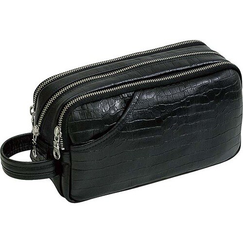 ナイルレザー ポーチ 3層 豊岡製 ブラック