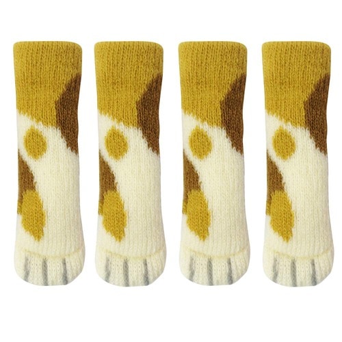 椅子脚カバー チェアソックス ねこ 4足入 みけ