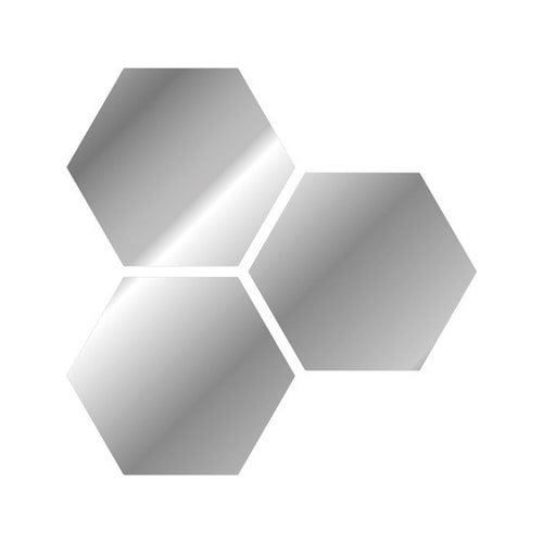 ココニモミラー ミラーステッカー 六角形・3枚