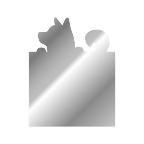 ココニモミラー ミラーステッカー 角形・柴犬