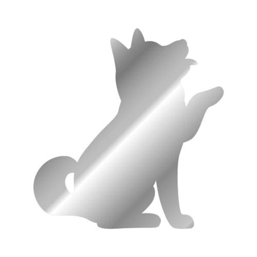 ココニモミラー ミラーステッカー シルエット・柴犬