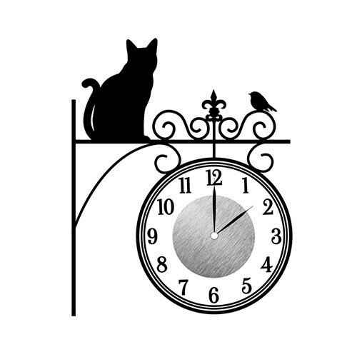 ウォールクロックステッカー まちねこ