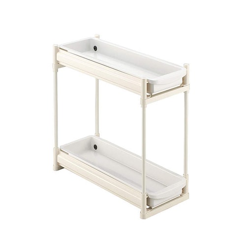 シンク下スライドラック2段 スリムタイプ ホワイト