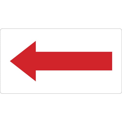 配管用ステッカー 方向表示 赤 中 5枚入