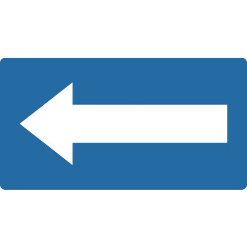 配管用ステッカー 方向表示 青地白 中 5枚入