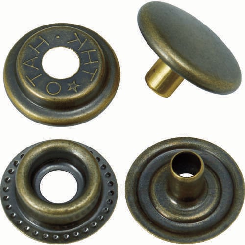 ハトメボタン 金ブロンズメッキ 15mm