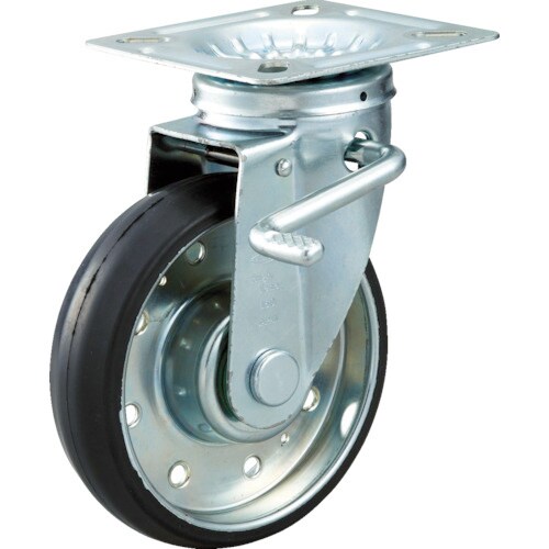 ハイテンプレス製ゴム車 自在S付金具付 φ130