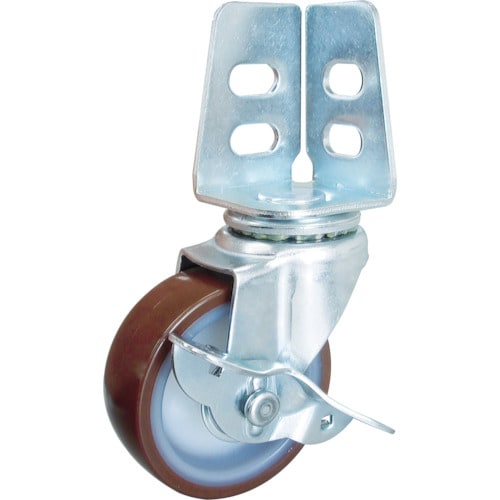 アングル式ウレタンキャスタ 自在S付き Φ75