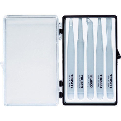 透明プラスチック製ピンセット5本組セット