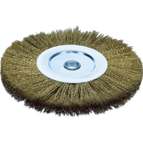 ホイルブラシ Φ300X25mm穴 真鍮メッキ鋼線