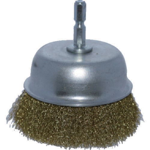 軸付カップブラシ Φ75X軸6.35 真鍮線