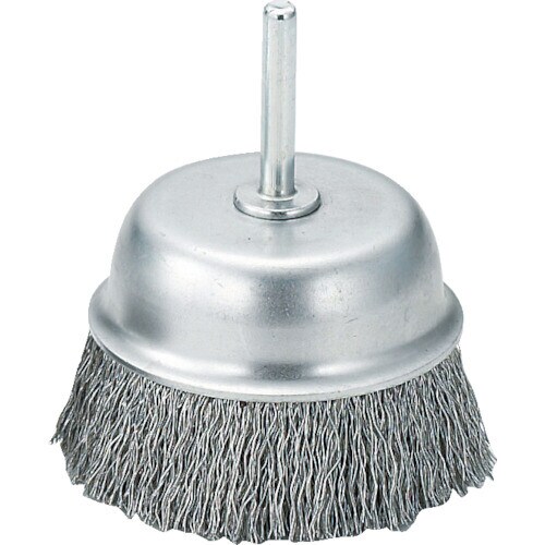軸付カップブラシ φ75X軸6 ステンレス線