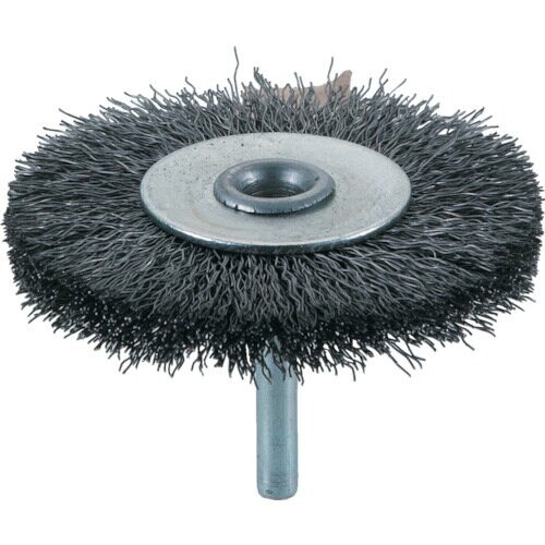 軸付ホイールブラシ φ75X軸6 鋼線 線径0.3
